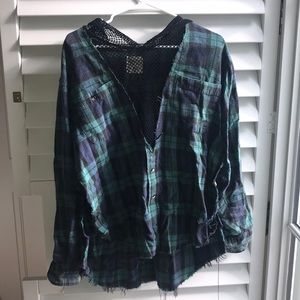 LF vintage flannel w/ mesh hood